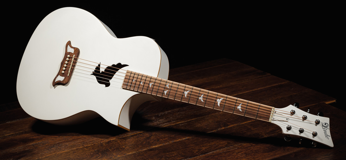 A classic White with a Dove Guitar